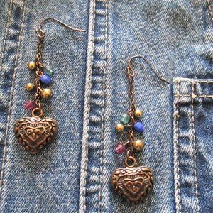 Boho Dangle Heart Earrings